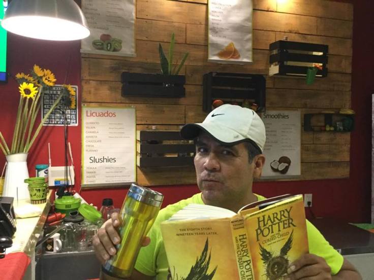 Reading Harry Potter at the Salads