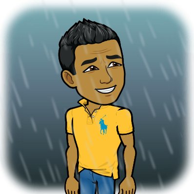 Israel smiling at a storm